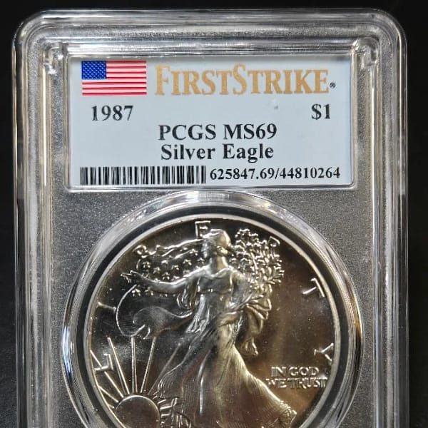 1987 PCGS MS69 Silver Eagle
