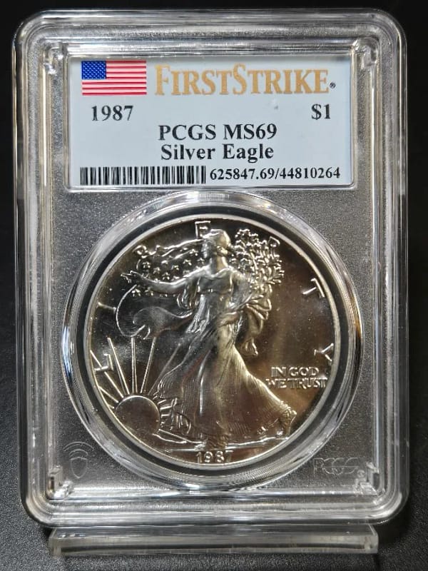 1987 PCGS MS69 Silver Eagle
