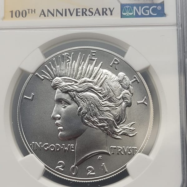 2021 Peace High Relief MS70 NGC First Day - Image 2
