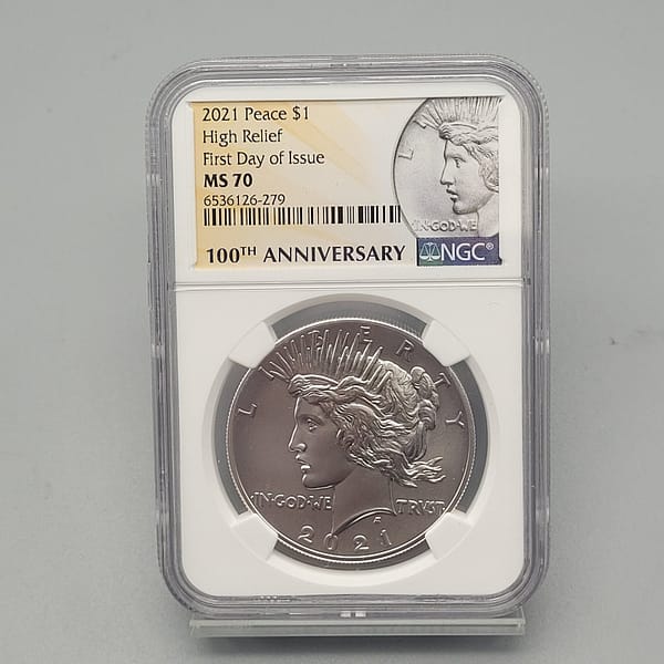 2021 Peace High Relief MS70 NGC First Day