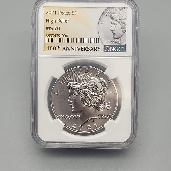 2021 Peace Dollar High Relief MS70 NGC