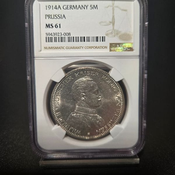 1914A Germany 5M Prussia NGC MS 61