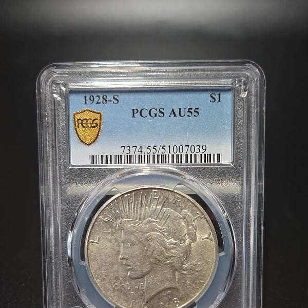 1928-S PCGS AU55 Peace Dollar
