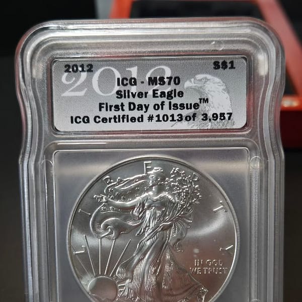 2012 Silver Eagle MS70 ICG First Day