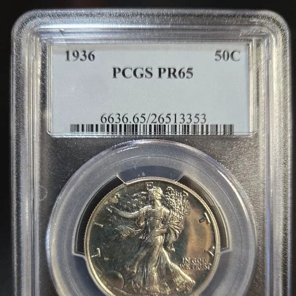 1936 Walking Liberty Half PCGS PR65