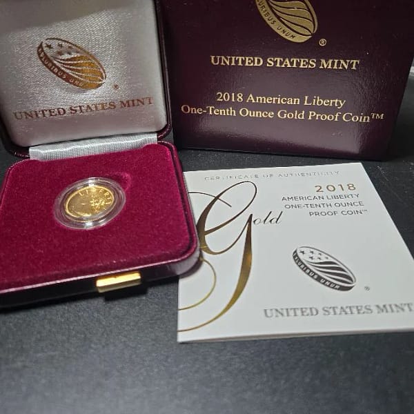 2018 Liberty Gold Proof Coin 1/10 oz