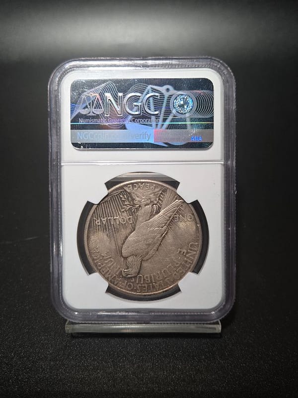 1921 NGC AU58 High Relief Peace Dollar - Image 4