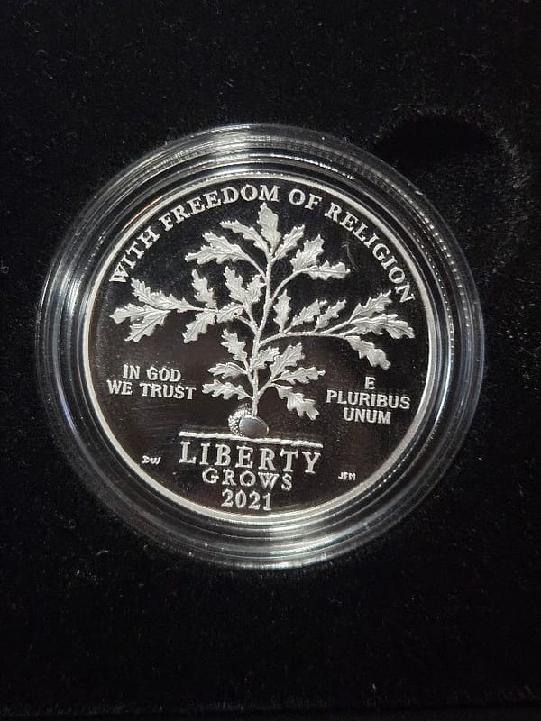 2021 First Amendment To The United States Constitution Platinum Proof Coin Freedom Of Religion - Image 3