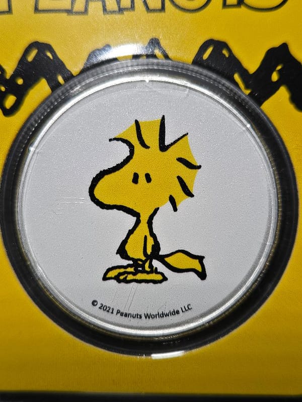 2021 Peanuts Colorized Woodstock 1 oz Silver - Image 4