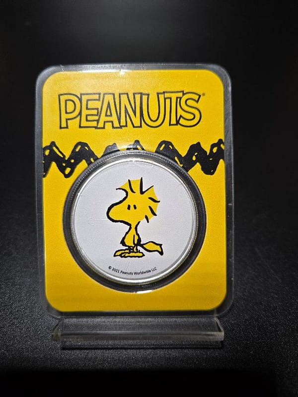 2021 Peanuts Colorized Woodstock 1 oz Silver