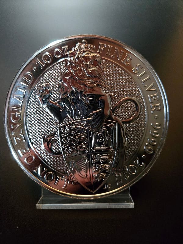 2017 Great Britain 10 oz Silver Queens Beasts The Lion - Image 2