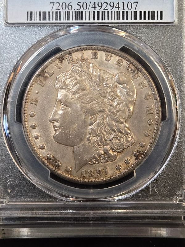 1891-CC PCGS AU50 Morgan Dollar - Image 3