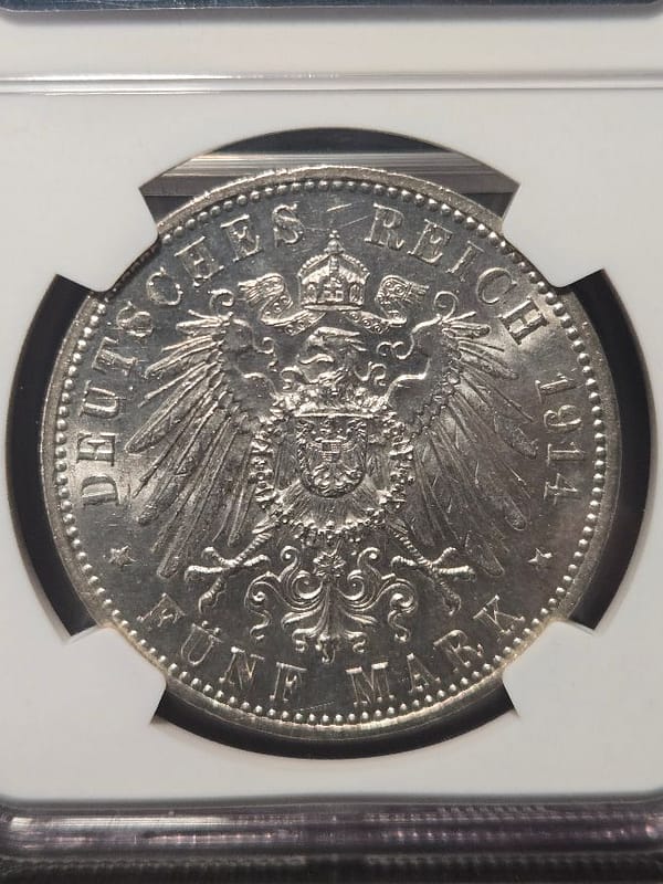 1914A Germany 5M Prussia NGC MS 61 - Image 5
