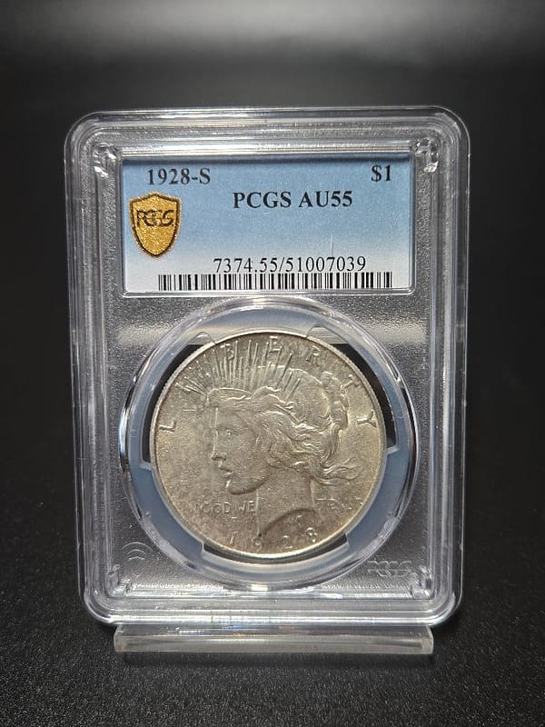 1928-S PCGS AU55 Peace Dollar