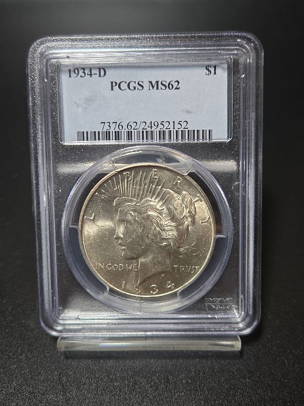 1934-D PCGS MS62 Peace Dollar