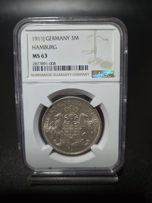 1911J Germany 3M Hamburg MS 63 NGC - Image 2