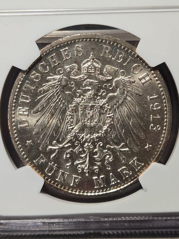 1913A Germany 5M Prussia MS 62 NGC - Image 4