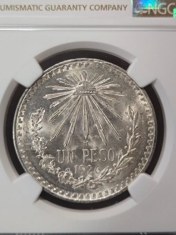 1926M Mexico Peso NGC MS 64 - Image 3