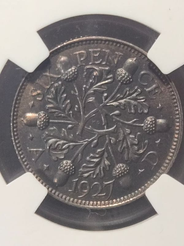 1927 British 6P PF64 NGC Oak & Acorn - Image 5