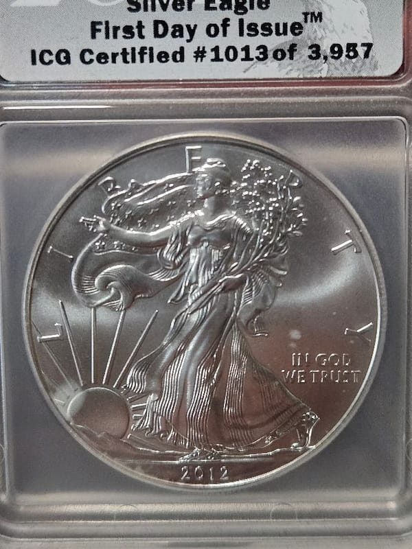 2012 Silver Eagle MS70 ICG First Day - Image 2
