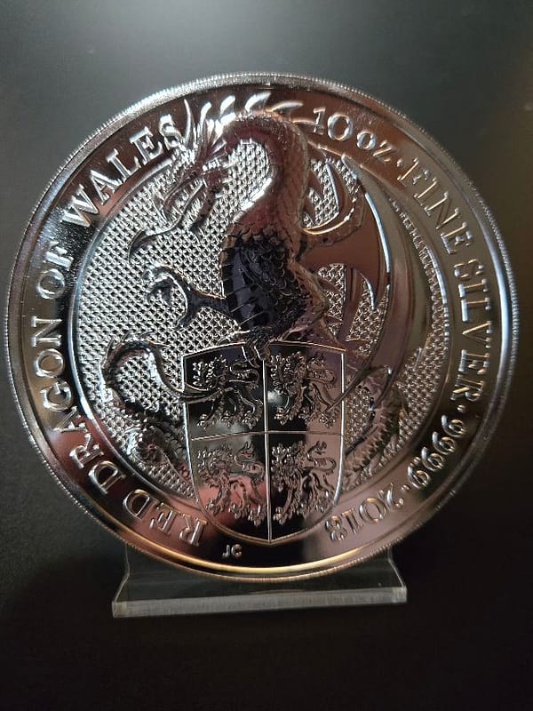 2018 GB 10 oz Silver Red Dragon