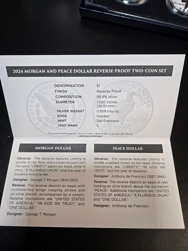 2024 Morgan & Peace Dollar Reverse Proof Set - Image 6