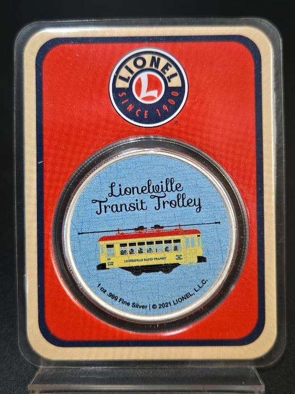 Lionel Trolley 1 oz .999 Silver Round - Image 4