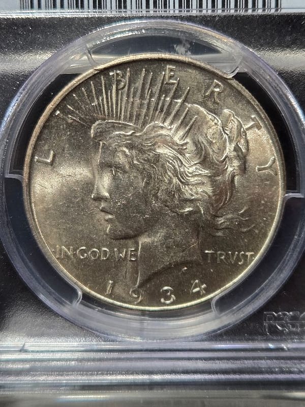 1934-D PCGS MS62 Peace Dollar - Image 2