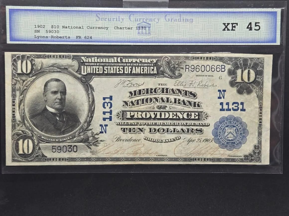 1902 $10 National Currency Charter 1131