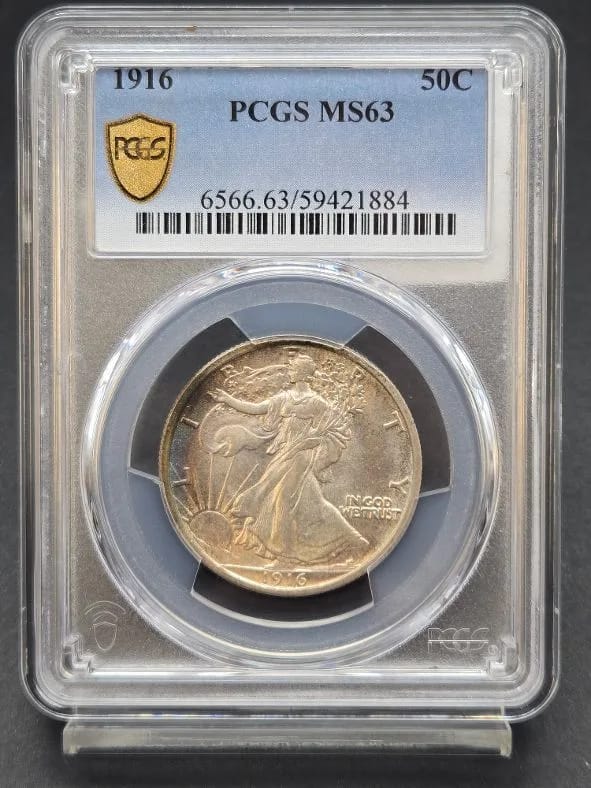 1916 Walking Liberty PCGS MS63 50C
