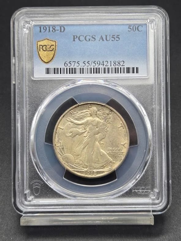 1918-D Walking Liberty PCGS AU55 50C