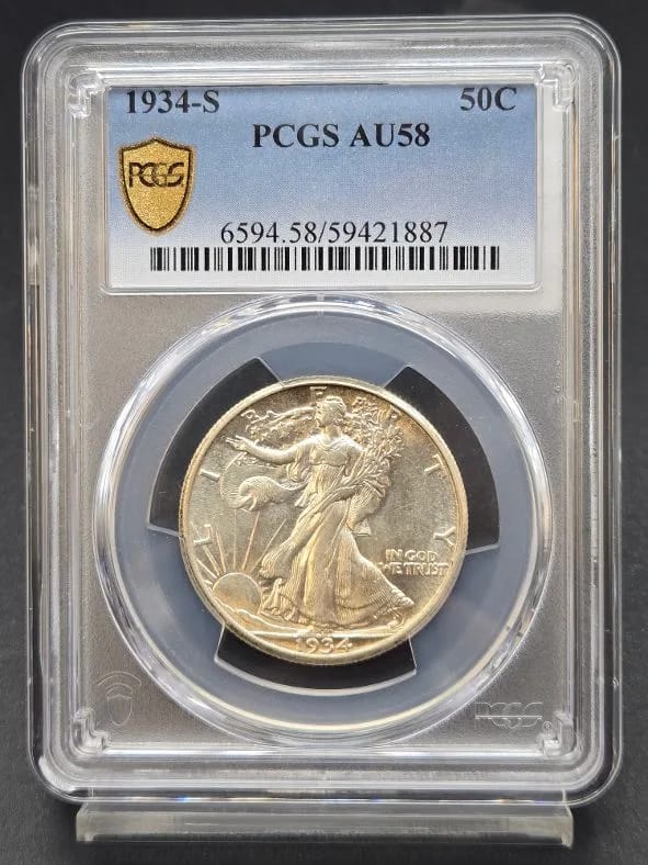 1934-S Walking Liberty PCGS AU58 50C