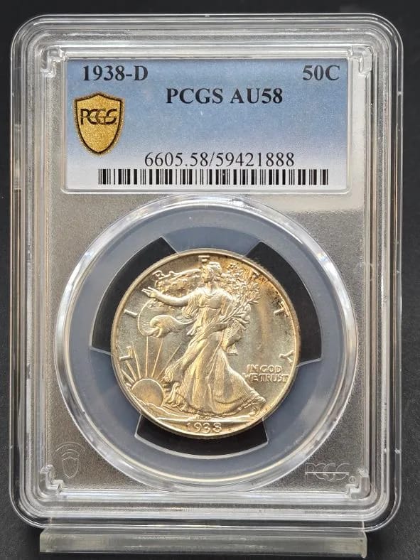 1938-D Walking Liberty PCGS AU58 50C