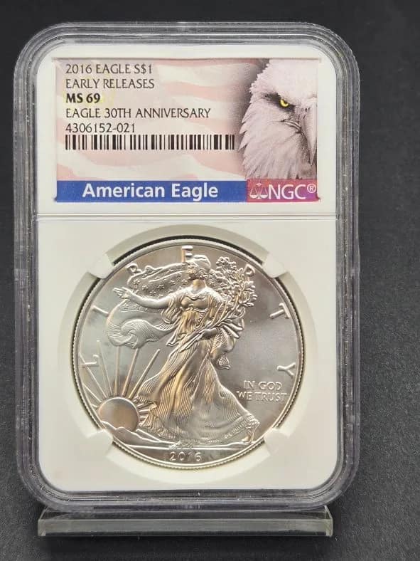 2016 Silver Eagle MS69 NGC 30th Anniversary