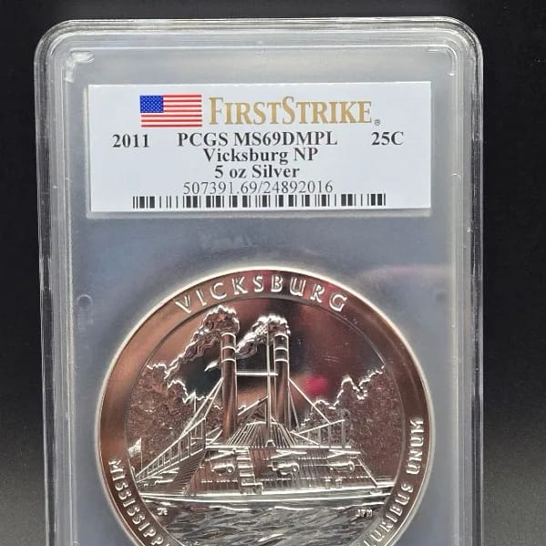 2011 Vicksburg 5 oz Silver MS69DMPL PCGS