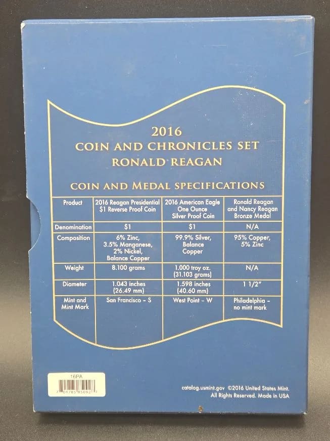 2016 Ronald Reagan Coin & Chronicles Set