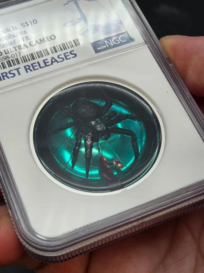 2025 Cook Is. $10 Arachnophobia High Relief PF70 NGC