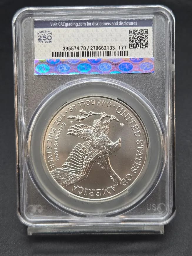 2026 Silver Eagle CAC MS70