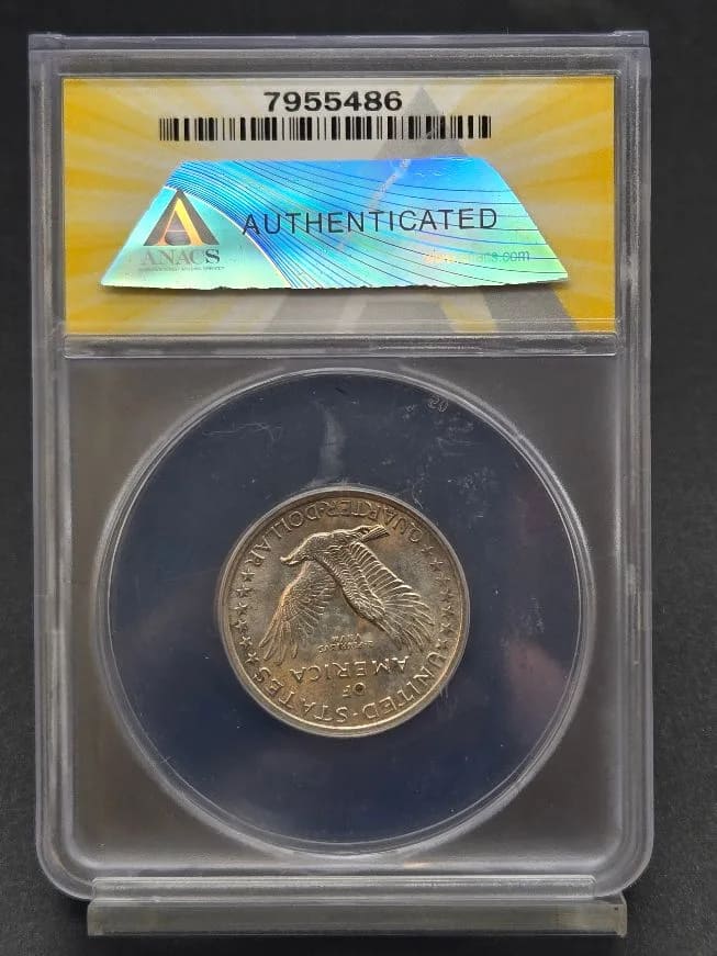 1917 Var 1 25c MS60 Details Cleaned ANACS