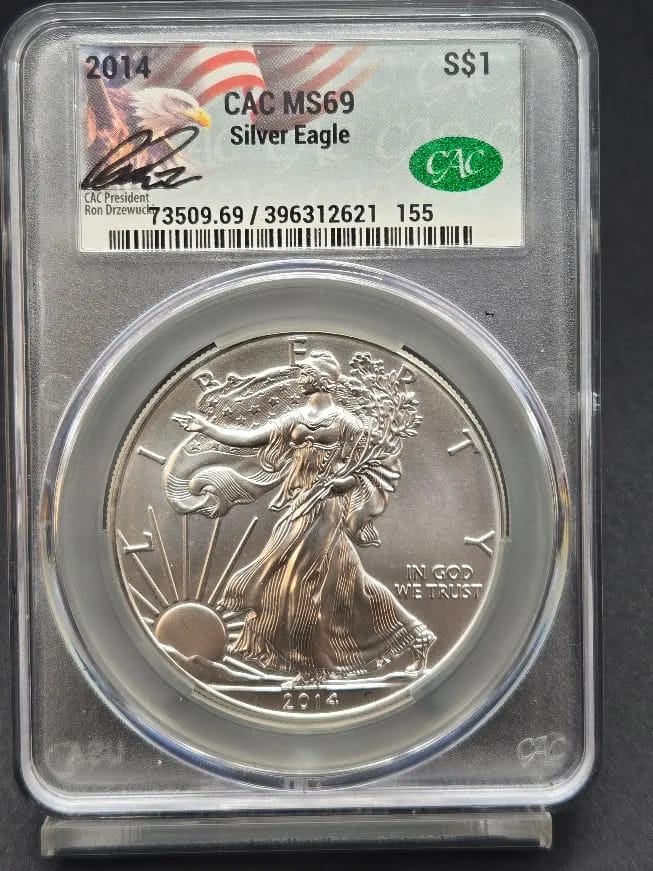 2014 Silver Eagle MS69 CAC