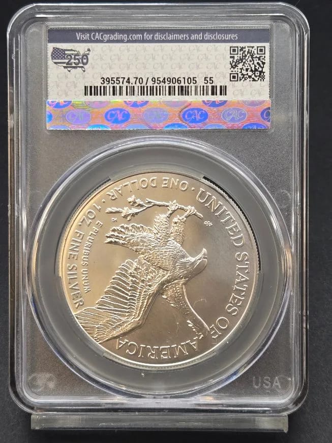 2026 Silver Eagle MS70 CAC 250th Label