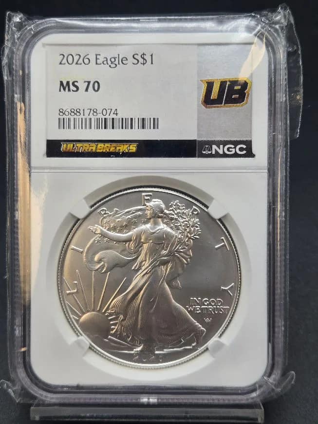 2026 Silver Eagle MS70 NGC UB Label