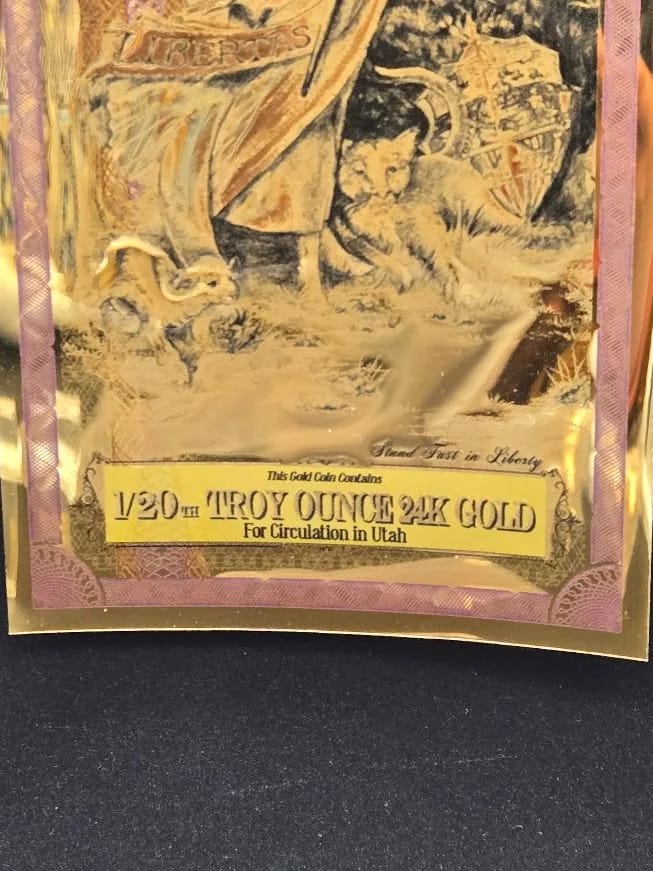 $50 2021 Utah Goldback 1/20th 24K Gold