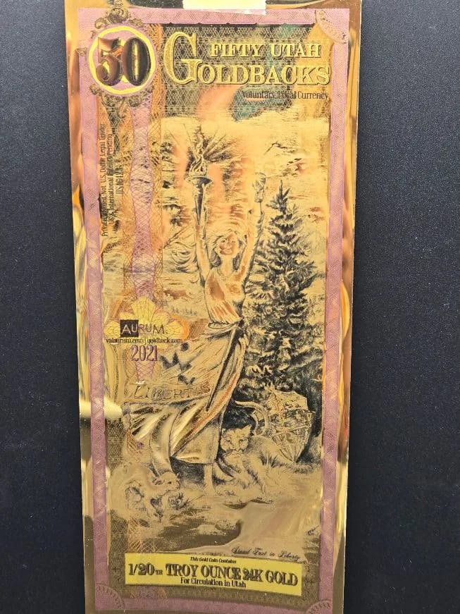 $50 2021 Utah Goldback 1/20th 24K Gold
